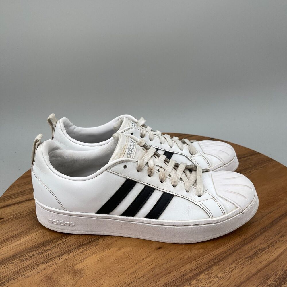 Adidas Streetcheck Cloudfoam Shoes Womens Size 8.5 White Leather Casual Sneakers